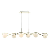 Dar Lysandra 6 Light Bar Pendant Polished Gold and Opal Glass –  from Amos Lighting + Home