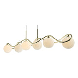 Dar Lysandra 6 Light Bar Pendant Polished Gold and Opal Glass –  from Amos Lighting + Home