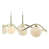 Dar Lysandra 6 Light Bar Pendant Polished Gold and Opal Glass –  from Amos Lighting + Home