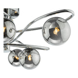 Dar Lysandra 6 Light Semi-Flush Polished Chrome and Smoked Glass –  from Amos Lighting + Home