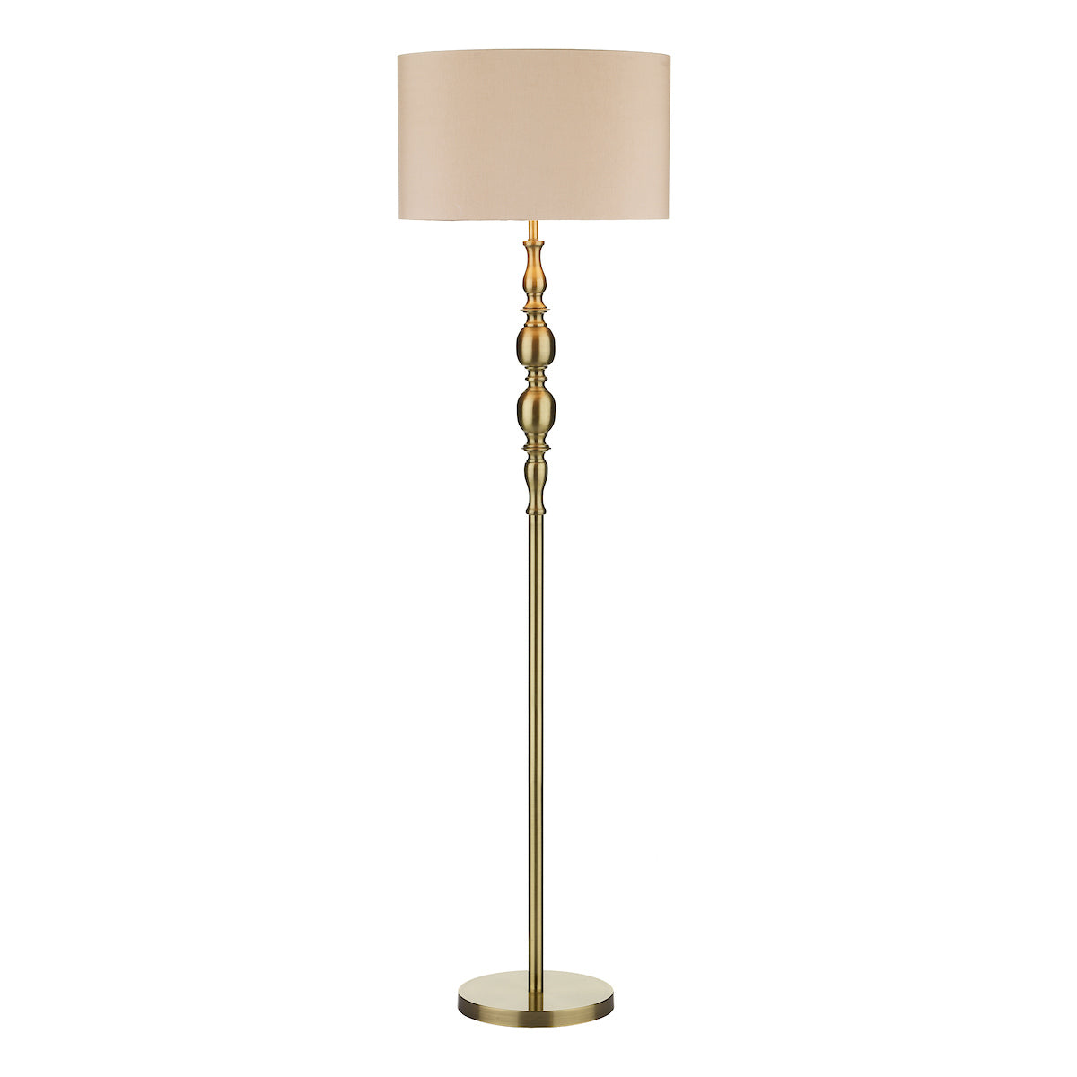 Dar Madrid Floor Lamp Antique Brass With Shade –  from Amos Lighting + Home