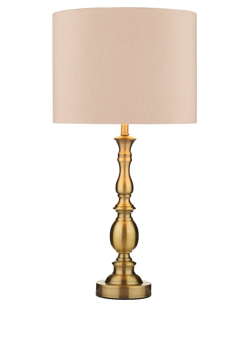 Dar Madrid Table Lamp Antique Brass With Shade –  from Amos Lighting + Home