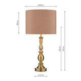 Dar Madrid Table Lamp Antique Brass With Shade –  from Amos Lighting + Home