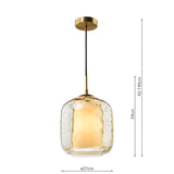 Dar Majella Pendant Aged Brass and Champagne Glass –  from Amos Lighting + Home