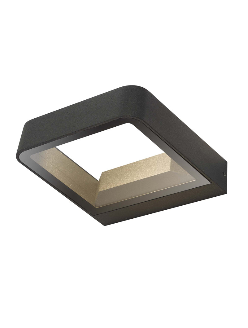 Dar Malone Square Outdoor Wall Light Dark Grey Glass IP65 LED –  from Amos Lighting + Home