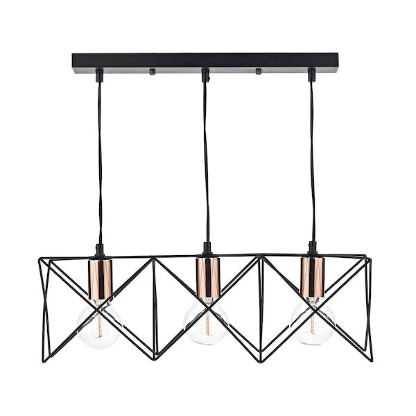 Dar Midi 3 Light Bar Pendant Black –  from Amos Lighting + Home