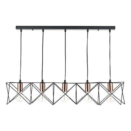 Dar Midi 5 Light Bar Black and Copper –  from Amos Lighting + Home