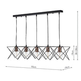 Dar Midi 5 Light Bar Black and Copper –  from Amos Lighting + Home