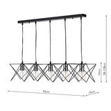 Dar Midi 5 Light Bar Pendant Black and Polished Chrome –  from Amos Lighting + Home