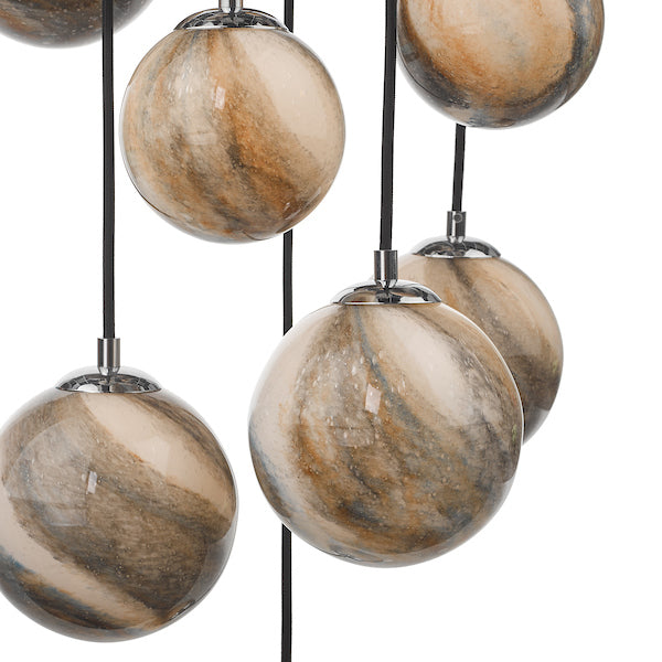 Dar Mikara 12 Light Cluster Pendant Planet Glass 1.5m –  from Amos Lighting + Home