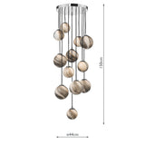 Dar Mikara 12 Light Cluster Pendant Planet Glass 1.5m –  from Amos Lighting + Home