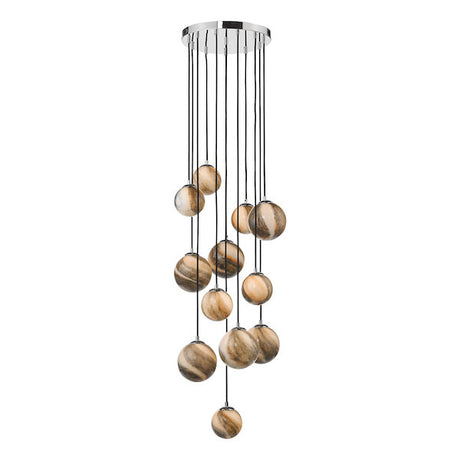 Dar Mikara 12 Light Cluster Pendant Planet Glass 2.5m –  from Amos Lighting + Home