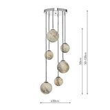 Dar Mikara 6lt Cluster Pendant Planet Glass & Polished Chrome –  from Amos Lighting + Home