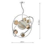 Dar Mikara 7 Light Pendant Chandelier Planet Glass –  from Amos Lighting + Home