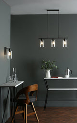 Dar Miu 3 Light Bar Pendant Matt Black Glass –  from Amos Lighting + Home