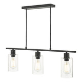 Dar Miu 3 Light Bar Pendant Matt Black Glass –  from Amos Lighting + Home