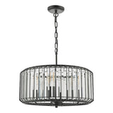 Dar Naeva 4 Light Pendant Matt Black and Crystal –  from Amos Lighting + Home