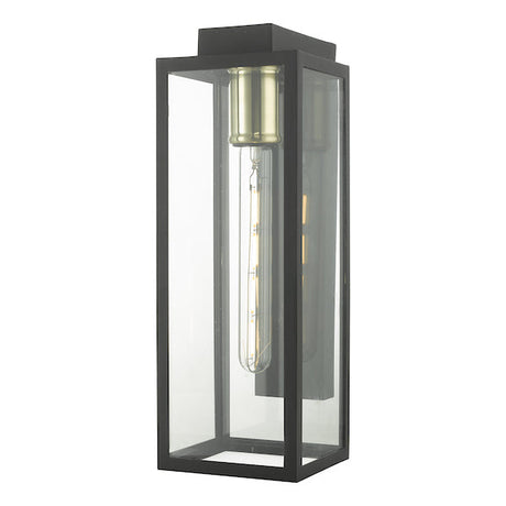 Dar Naxos Outdoor Wall Light Black Glass IP43 –  from Amos Lighting + Home