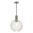 Dar Nikolas Antique Chrome Pendant Ribbed Round Glass –  from Amos Lighting + Home