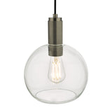 Dar Nikolas Antique Chrome Pendant Round Glass –  from Amos Lighting + Home