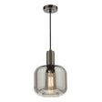 Dar Nikolas Antique Chrome Pendant Smoked Glass –  from Amos Lighting + Home