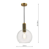 Dar Nikolas Solid Brass Pendant Round Glass –  from Amos Lighting + Home