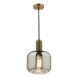 Dar Nikolas Solid Brass Pendant Smoked Glass –  from Amos Lighting + Home