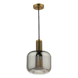 Dar Nikolas Solid Brass Pendant Smoked Glass –  from Amos Lighting + Home