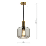 Dar Nikolas Solid Brass Pendant Smoked Glass –  from Amos Lighting + Home