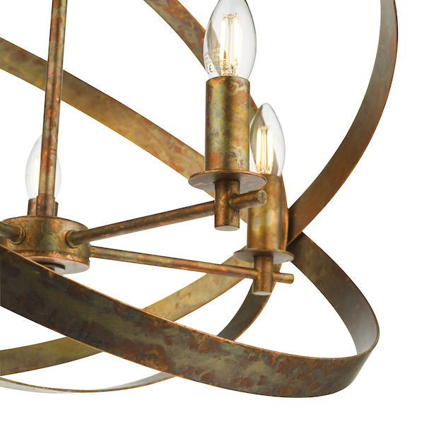 Dar Nitya 5lt Pendant Chandelier Oxidised Copper –  from Amos Lighting + Home