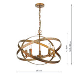 Dar Nitya 5lt Pendant Chandelier Oxidised Copper –  from Amos Lighting + Home