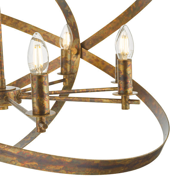 Dar Nitya 8lt Pendant Chandelier Oxidised Copper –  from Amos Lighting + Home