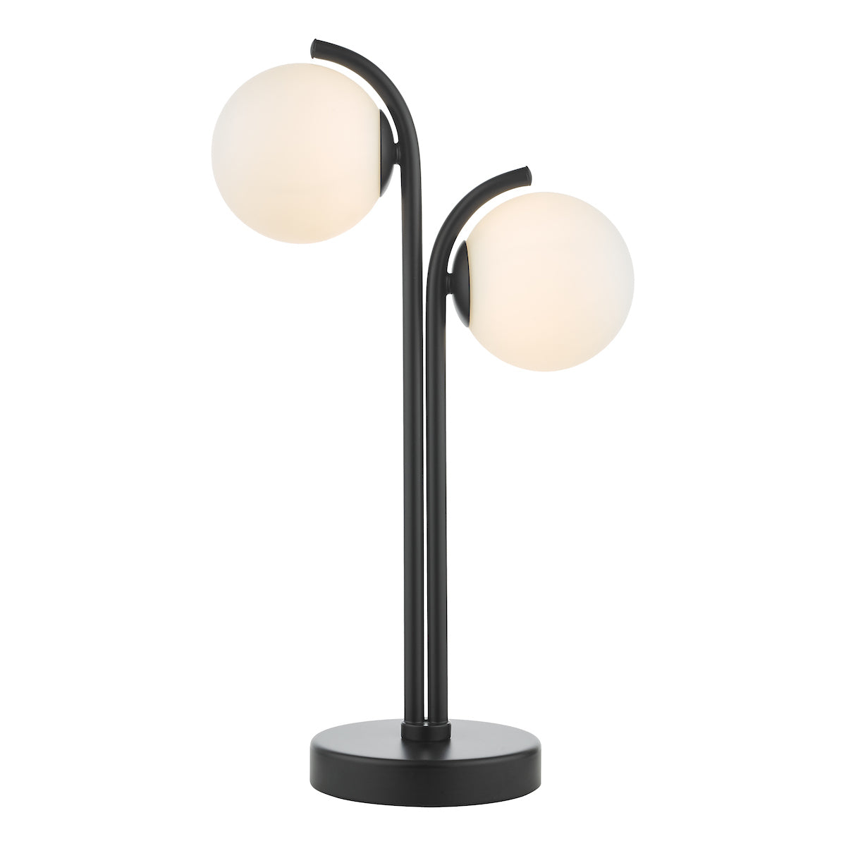 Dar Orlena 2 Light Table Lamp Matt Black and Opal Glass –  from Amos Lighting + Home