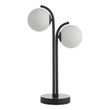 Dar Orlena 2 Light Table Lamp Matt Black and Opal Glass –  from Amos Lighting + Home