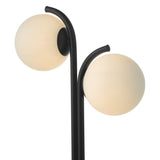 Dar Orlena 2 Light Table Lamp Matt Black and Opal Glass –  from Amos Lighting + Home