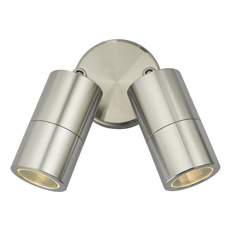 Dar Ortega Aluminium 2 Light Adjustable Wall Light IP65 –  from Amos Lighting + Home