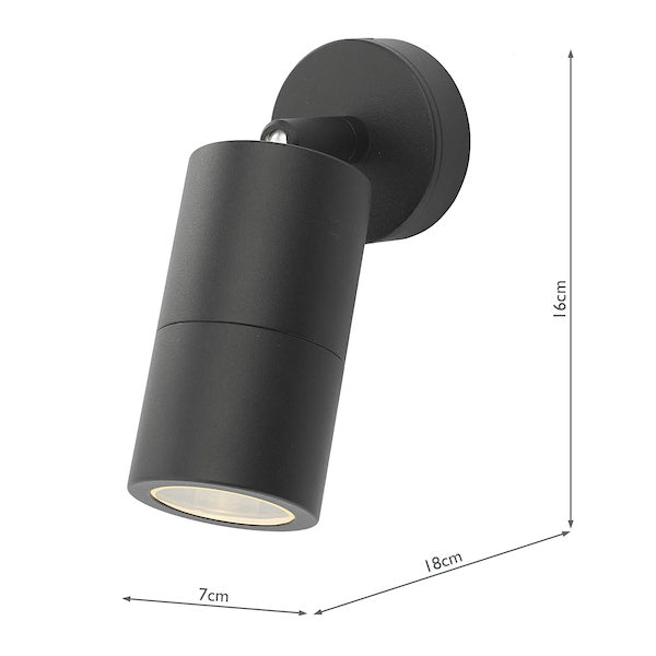 Dar Ortega Black Adjustable Outdoor Light IP65 –  from Amos Lighting + Home