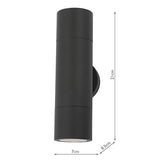 Dar Ortega Black up/down Outdoor Wall Light IP65 –  from Amos Lighting + Home