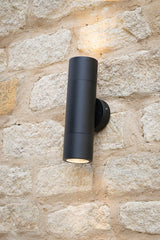 Dar Ortega Black up/down Outdoor Wall Light IP65 –  from Amos Lighting + Home