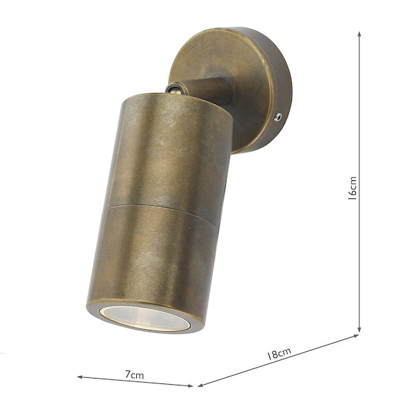 Dar Ortega Brass Adjustable Outdoor Light IP65 –  from Amos Lighting + Home