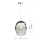 Dar Patrice Pendant Silver Glass –  from Amos Lighting + Home