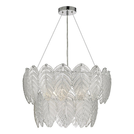 Dar Phillipa Pendant Chandelier Clear Glass & Polished Chrome –  from Amos Lighting + Home