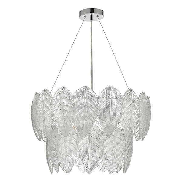 Dar Phillipa Pendant Chandelier Clear Glass & Polished Chrome –  from Amos Lighting + Home