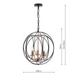 Dar Phoenix 3 Light Pendant Black & Copper –  from Amos Lighting + Home