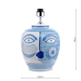 Dar Picasso Small Ceramic Table Lamp Blue & White Face Print Base Only –  from Amos Lighting + Home