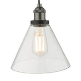 Dar Ray 1 Light Single Pendant Antique Nickel Clear Glass –  from Amos Lighting + Home