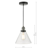 Dar Ray 1 Light Single Pendant Antique Nickel Clear Glass –  from Amos Lighting + Home