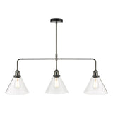 Dar Ray 3 Light Bar Pendant Antique Nickel Clear Glass –  from Amos Lighting + Home