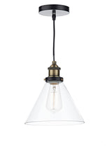 Dar Ray Pendant Antique Brass Clear Glass –  from Amos Lighting + Home