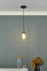 Dar Ray Pendant Antique Brass Clear Glass –  from Amos Lighting + Home